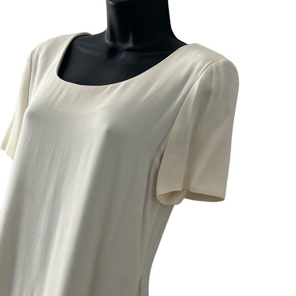 Vtg 80s 90s Pleated Maxi Dress Drop Waist Donna Ricco Ivory Preppy Ankle 4 XS - Picture 5 of 15